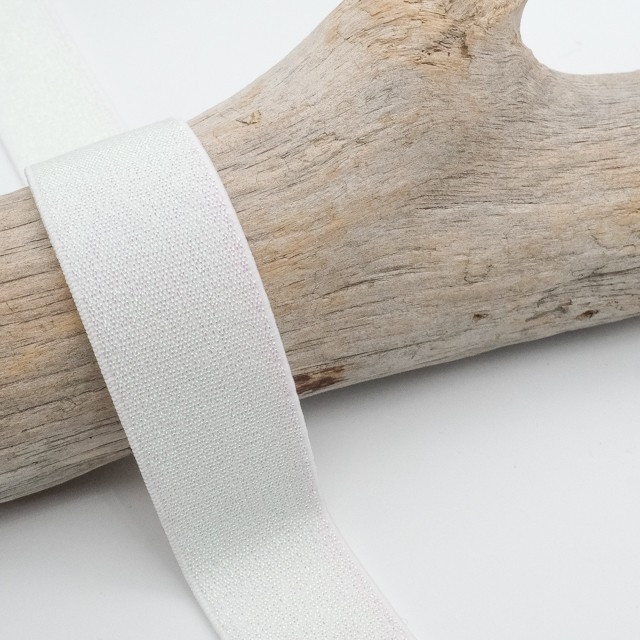 25MM White Lurex Elastic - Maison Klem